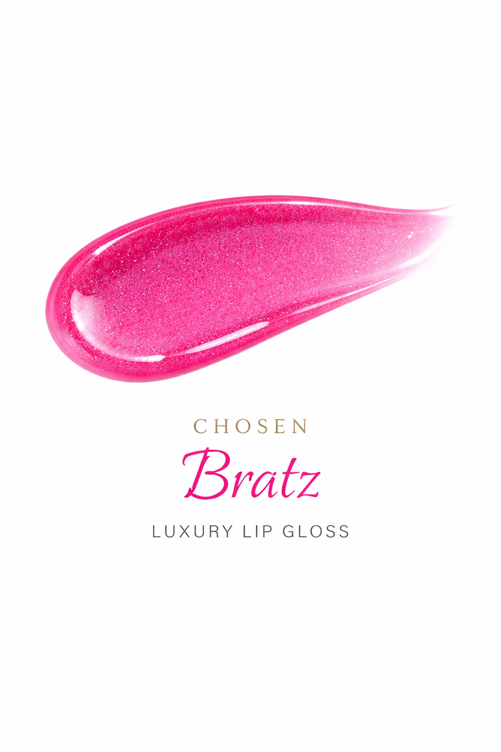 Bratz
A bold pink gloss with playful energy and high shine. Made to stand out.